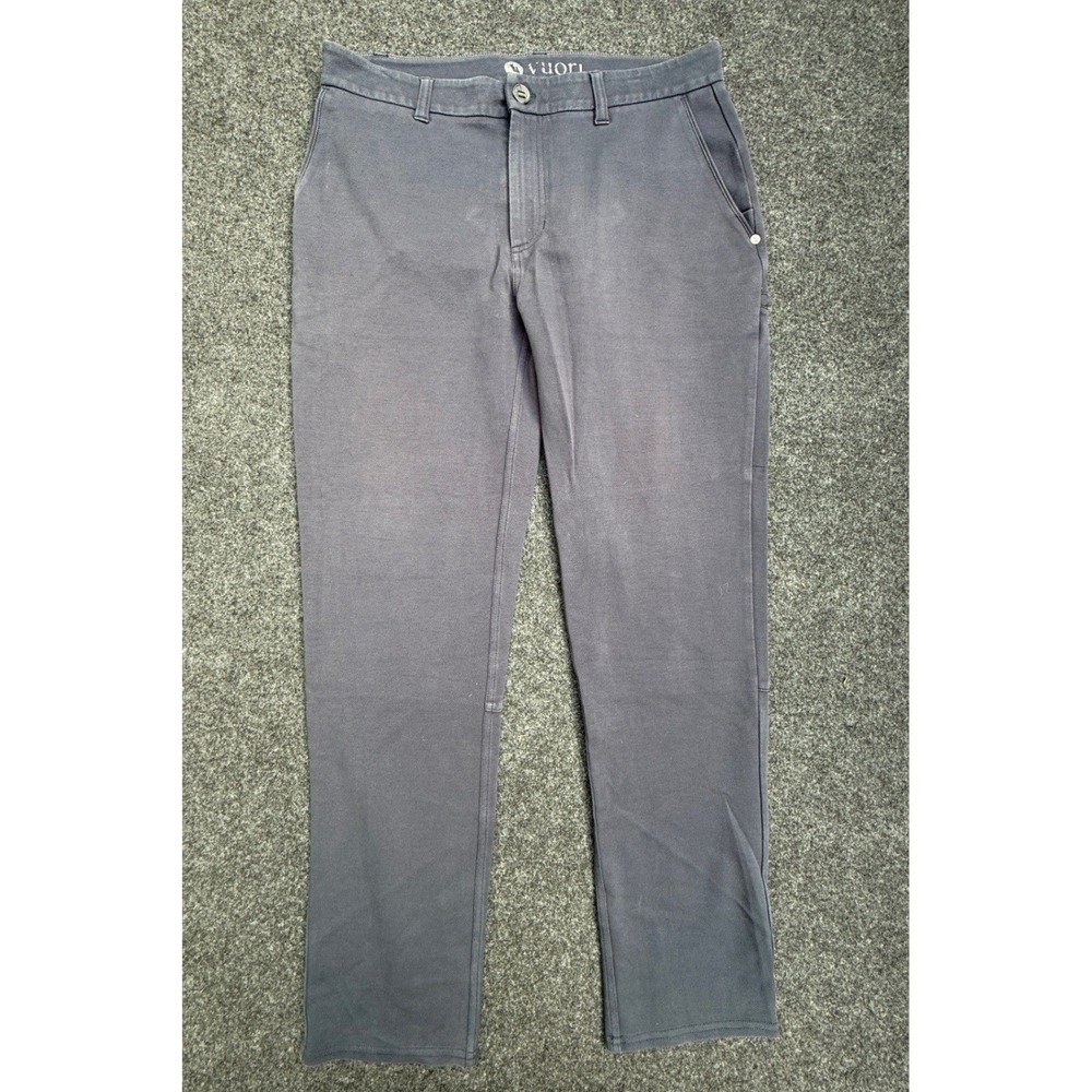 Vuori Meta Pants Mens 32 Charcoal Navy Performance Chino Stretch 5-Pocket - Picture 3 of 11